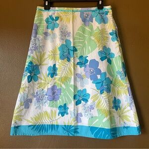 VTG Van Heusen Floral Blue Green A-line Skirt